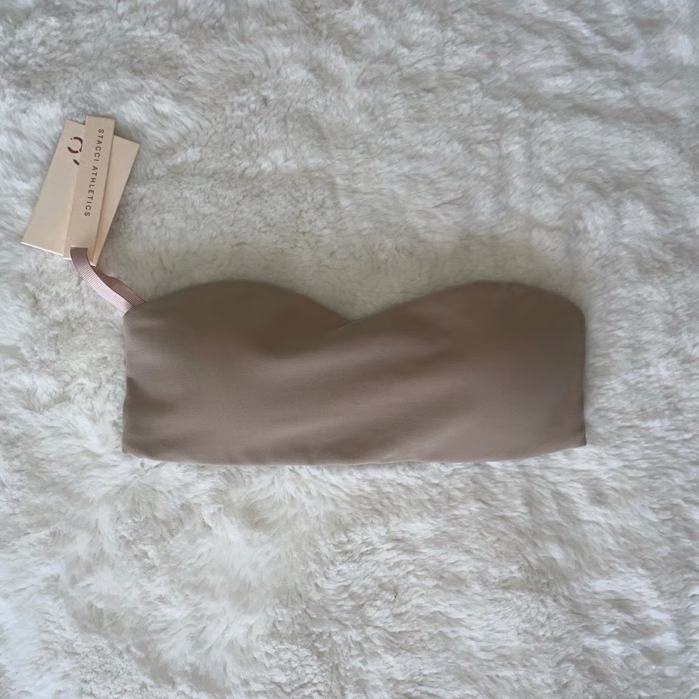 NWT Stacci Athletics Bandeau Bra - Nude Tan Bralette XS
